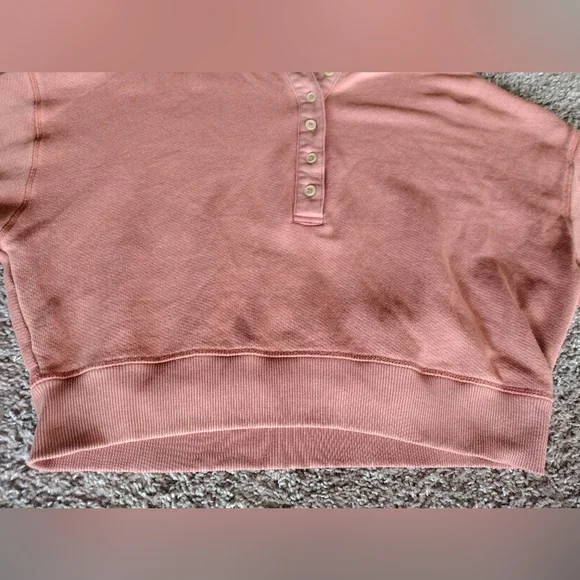 American Eagle Outfitters Henley Crop Boxy Dolam Sleeve Sweater Small - Picture 5 of 9